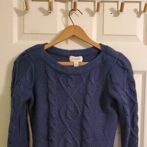 St. John’s Bay Blue Cable Knit Crewneck Sweater Size M